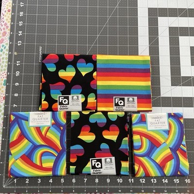 Fabric Quarter & Create It Fat Quarters Cotton Assorted Rainbow 18  x 21 