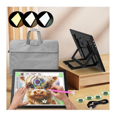 Rechargeable A4 Light Pad with Padded Case,Super Bright Tracing Light Box Bui...