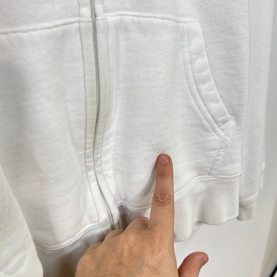 Tommy Hilfiger 白色全拉链连帽衫 XL 刺绣标志 90 年代 Y2K 街头服饰 — 第 4/4 张图片