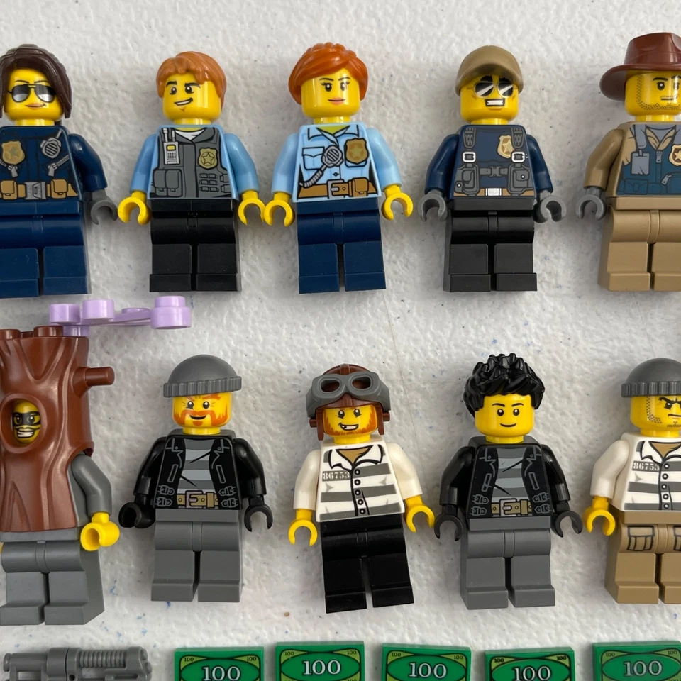 LEGO Policeman Robbers Minifigure Lot - CITY Accessories Cops Motorcycles - Image 3 of 4
