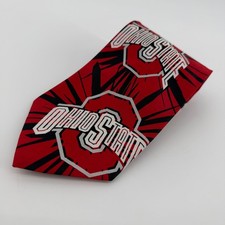 Ralph Marlin Ohio State Buckeyes Red Burst Tie 100 Polyester Men's Necktie