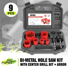 Circular Bi-Metal Cutter Hole Saw Drilling Tool Set Kit with Storage Case 9Pcs