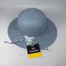 Girl's Spring hat with Ribbon and Flower Easter Tea Party Blue