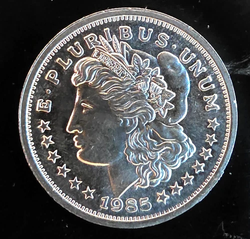 1985 Morgan Dollar Design Eagle Rare Vtg Round Bullion-0.999 Silver 1 Oz Coin