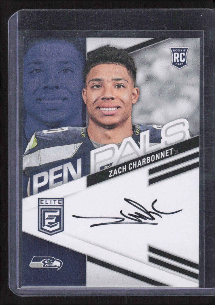 2023 Donruss Elite #PPZCH Zach Charbonnet Pen Pals Blue Ink