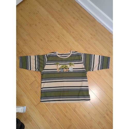 Handmade Striped Safari Animal T-Shirt Size Large unisex