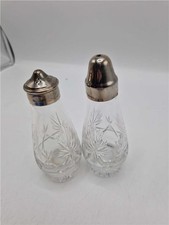  pair of vintage cut glass salt and pepper shakers