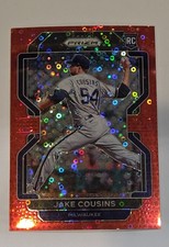 2022 Panini Prizm - Tier II Jake Cousins #199 Red Donut Circle Prizm /99 (RC)