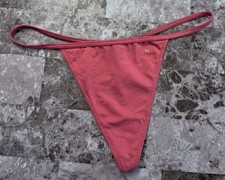 NWT VICTORIA'S SECRET LARGE PINK GOLD V LOGO STRETCH V STRING THONG PANTIES