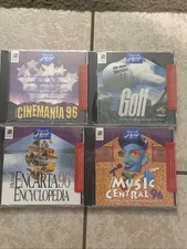 MICROSOFT MUSIC CENTRAL 96 Golf Encarta Cinemania CDROM - NEW Sealed Lot 4