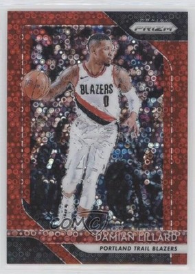 2018-19 Panini Prizm Fast Break Red Prizm 81/125 Damian Lillard #81 e6p