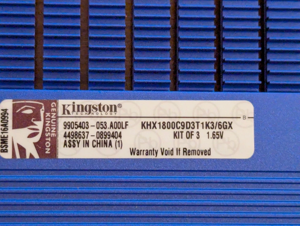 6GB (3x2GB) Kingston HyperX T1 DDR3-1800MHz Triple-Channel Kit KHX1800C9D3T1K3/6 - Image 2 of 2