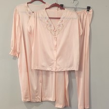 NWT Vintage Sleepwear Set Peach size Medium 3 Pcs