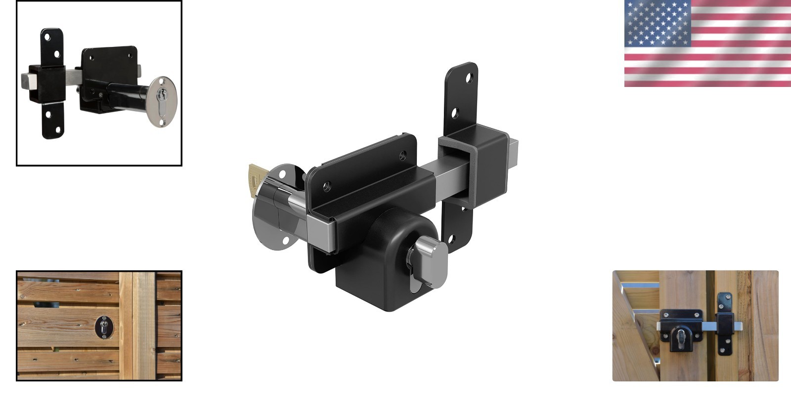 Keyed Inside & Outside Gate Lock in Stainless Steel