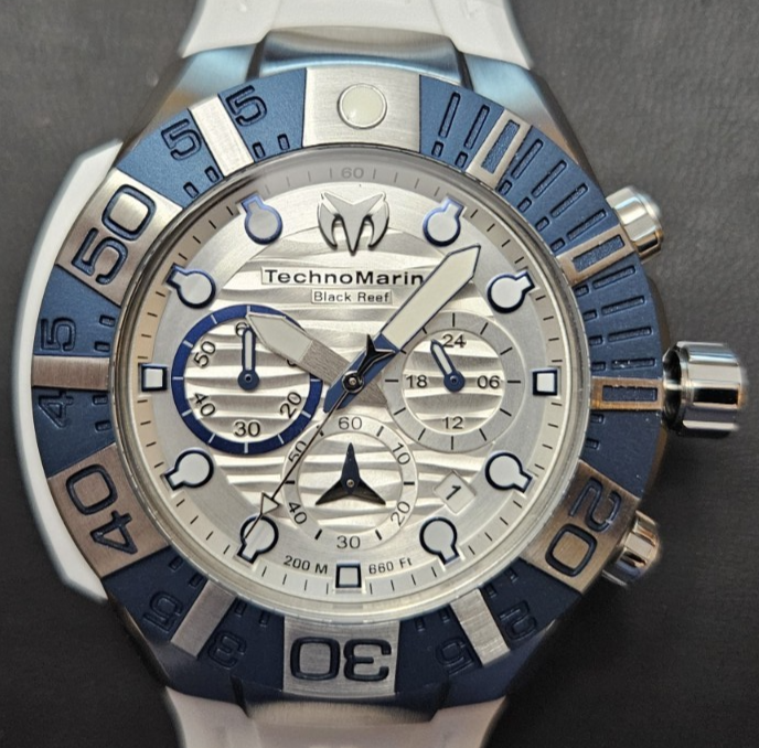 Technomarine Reef Black Chrono White Dial GMT Men's Quartz Watch