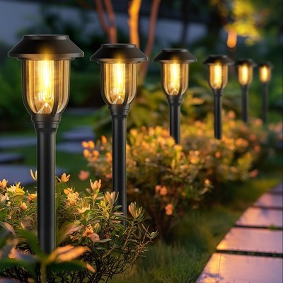 Solar Pathway Lights Outdoor,12 Pack Solar Lights Outdoor Waterproof, Warm Wh...