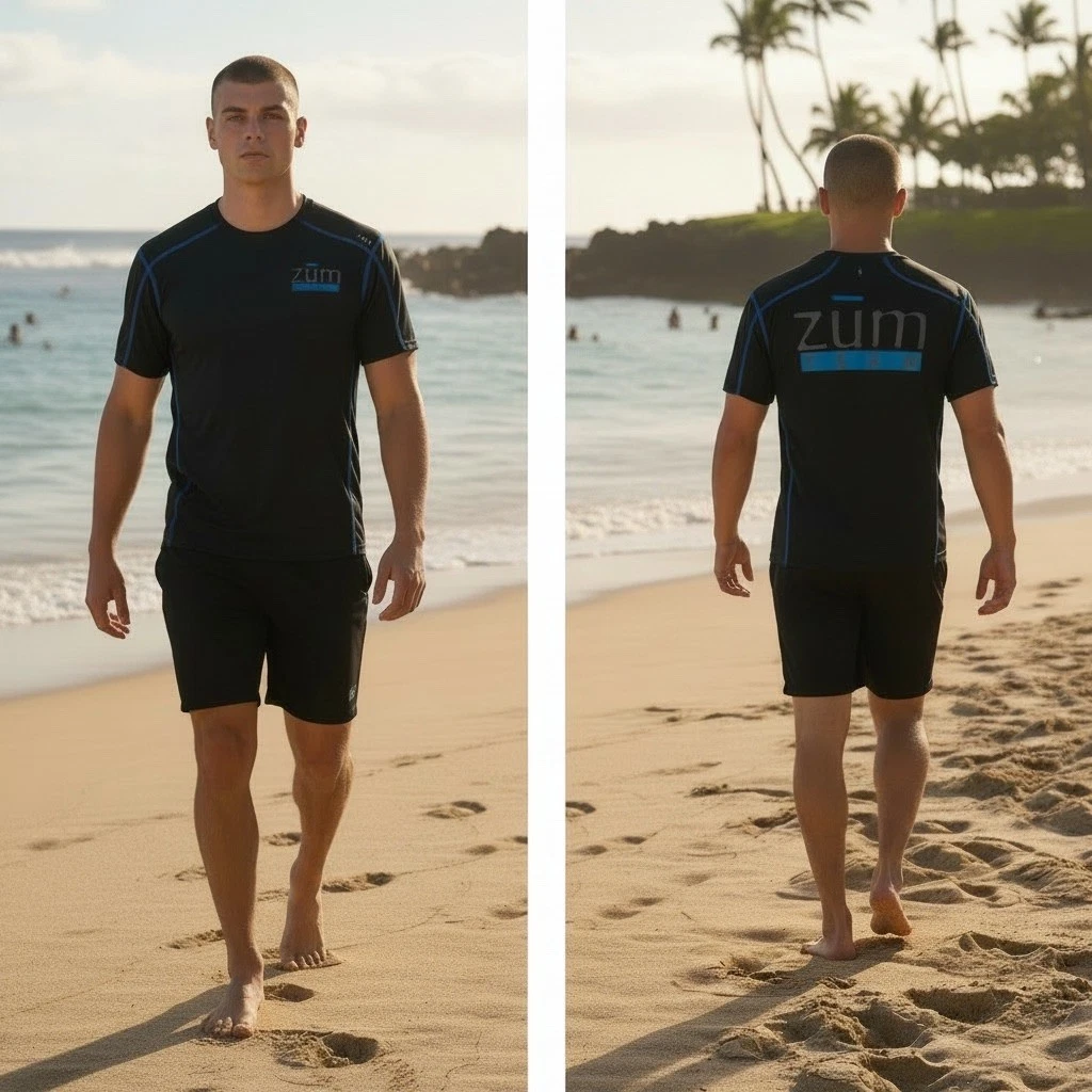 SODO Zum Team Mens Black Blue Halio Fabric Performance Athletic T-Shirt Size M