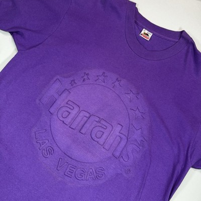 Vintage Fruit of The Loom USA Single Stich Harrah's Las Vegas T-Shirt - Embossed
