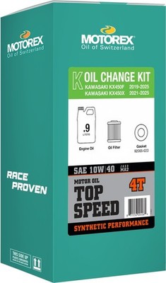 Motorex Top Speed Synthetic 4T Oil Change Kit 10W-40 #311248 for Kawasaki