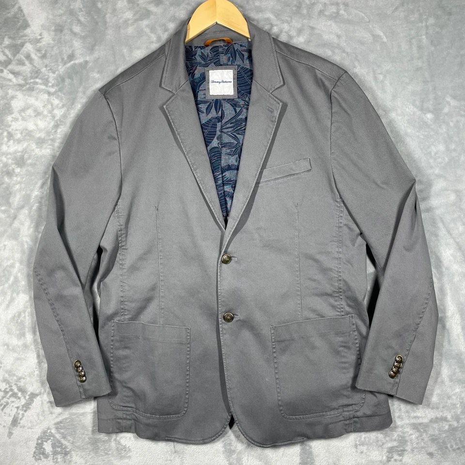 Куртка мужская Tommy Bahama большая серая боракай неструктурированный блейзер 2 пуговицы эластичная - Изображение 2 из 4