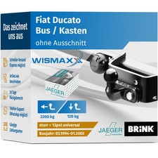 ANHÄNGERKUPPLUNG für Fiat Ducato 94-02 starr BRINK +13pol E-Satz ABE