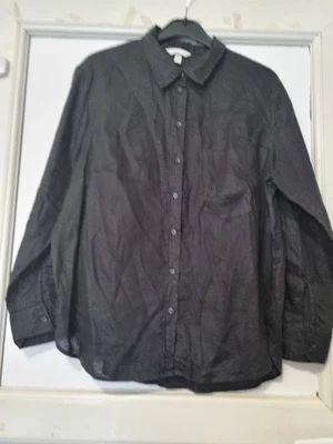 H&M Linen Black Men's Shirt Size EUR XL Pre Owned Excellent Condition - Image 1 of 4
