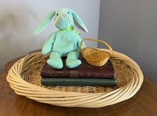 Oval Wicker Woven Basket 14.5x 11 , Decorative Tray, Centerpiece Tray