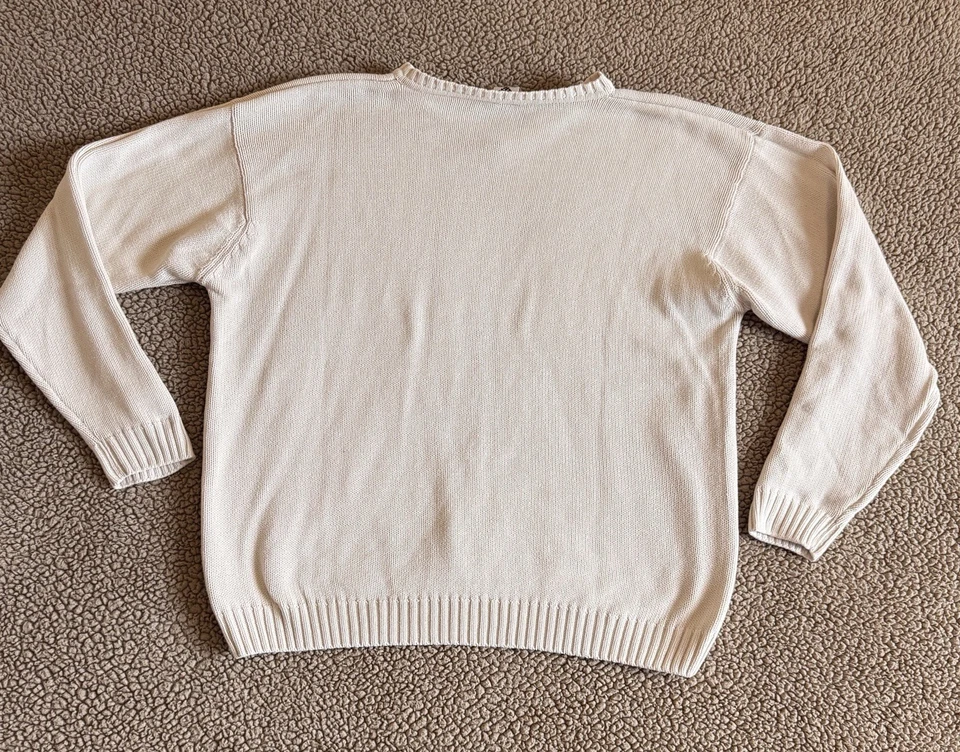 Suéter Columbia Crema Cuello en V Vintage Para Hombre Talla XL Foto 2 de 4