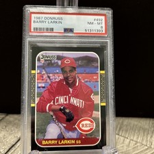 1987 Donruss Baseball #492 BARRY LARKIN RC PSA 8 NM-MT