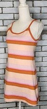 American Eagle Outfitters Women's Sleeveless Striped Mini Dress Sz Medium Coral 