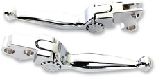 PSR Chrome Adjustable Handlebar Lever Set for 96-17 Harley Dyna Touring Softail
