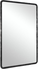 Specchio bagno vintage forgiato a mano nero, struttura in metallo 24x36 pollici, versatile Han