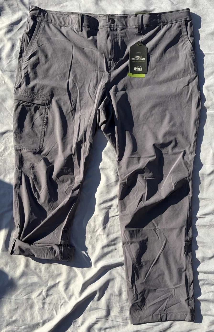 REI Co-Op Kornati Roll-up Softshell Hiking Pants Womens 22W Gray Quiet Shade