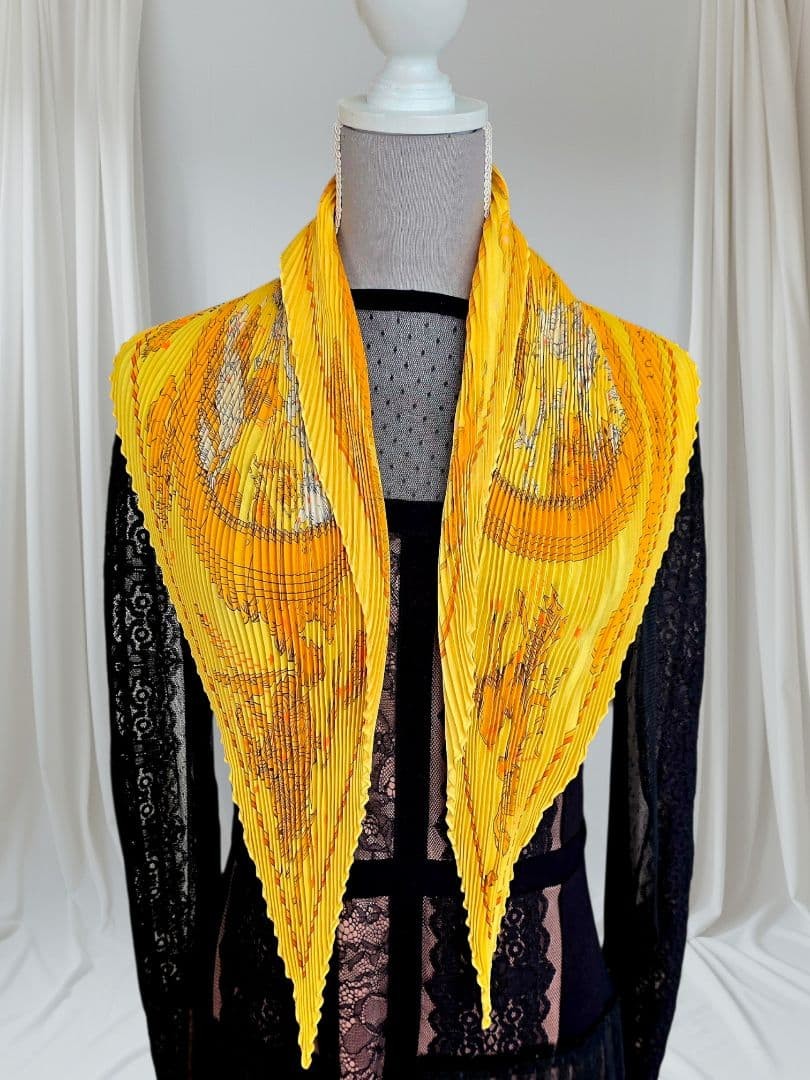 Hermes Pleated Scarf Constellation Pattern Hemisp… - image 4