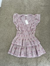 NWT LoveShackFancy Gwen Lace Trim Mini Dress Size S
