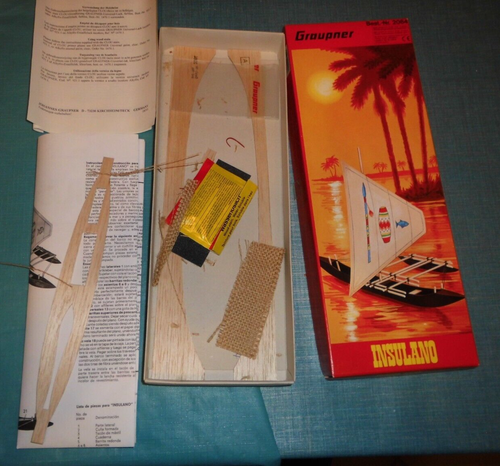 Alte Graupner Model Nr.2084 "Insulano Einbaum Auslegerboot mit Plexiglas Vitrine - Bild 7 von 12