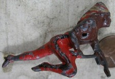 Vintage 1930's Cast Lead Indian Crawling With Hatchet Britains