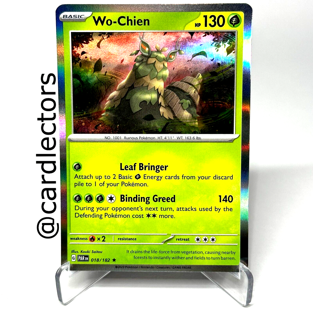 Pokemon TCG: Scarlet & Violet Paradox Rift Wo-Chien 018/182 Holo Rare  Legendary