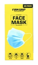 Firm Grip Face Masks Disposable Breathable, 3 Layer Protection, One Size
