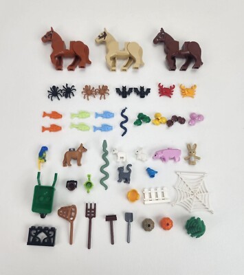 Lego Farm Animals Reindeer Bunnies Dogs Squirrels Fish Crabs Snakes Horses Birds