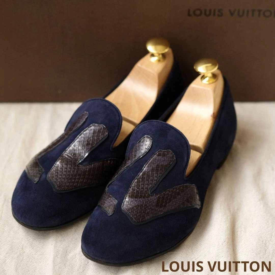 LOUIS VUITTON（LV） Louis Vuitton slip on scamosciato pitone logo Lv 35 5