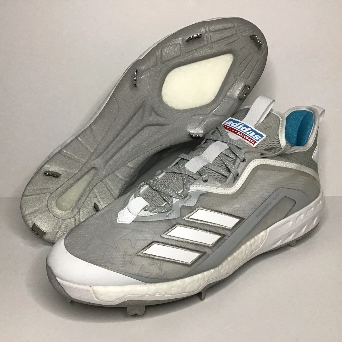 Grey adidas baseball best sale cleats