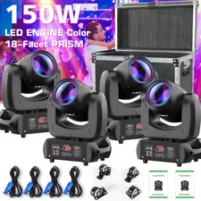 4X 18 Prism Moving Head Light 150W LED Gobos Stage Light DMX Disco Party & Case