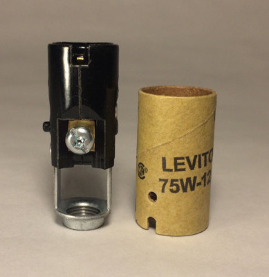 New 2 1/16'' Short Keyless Leviton Candelabra Phenolic Socket w/ Hickey UL #SO217