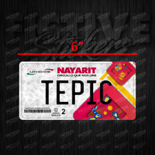 Pegatina de vinilo de novedad placa placa matrícula Tepic Nayarit 6" ***ENVÍO GRATUITO***