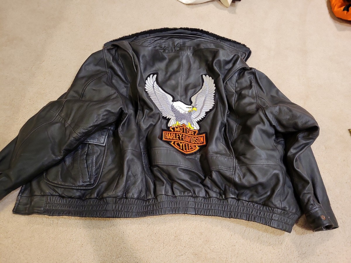 HARLEY DAVIDSON LEATHER JACKET BOMBER STYLE BY IMAGES XL | eBay