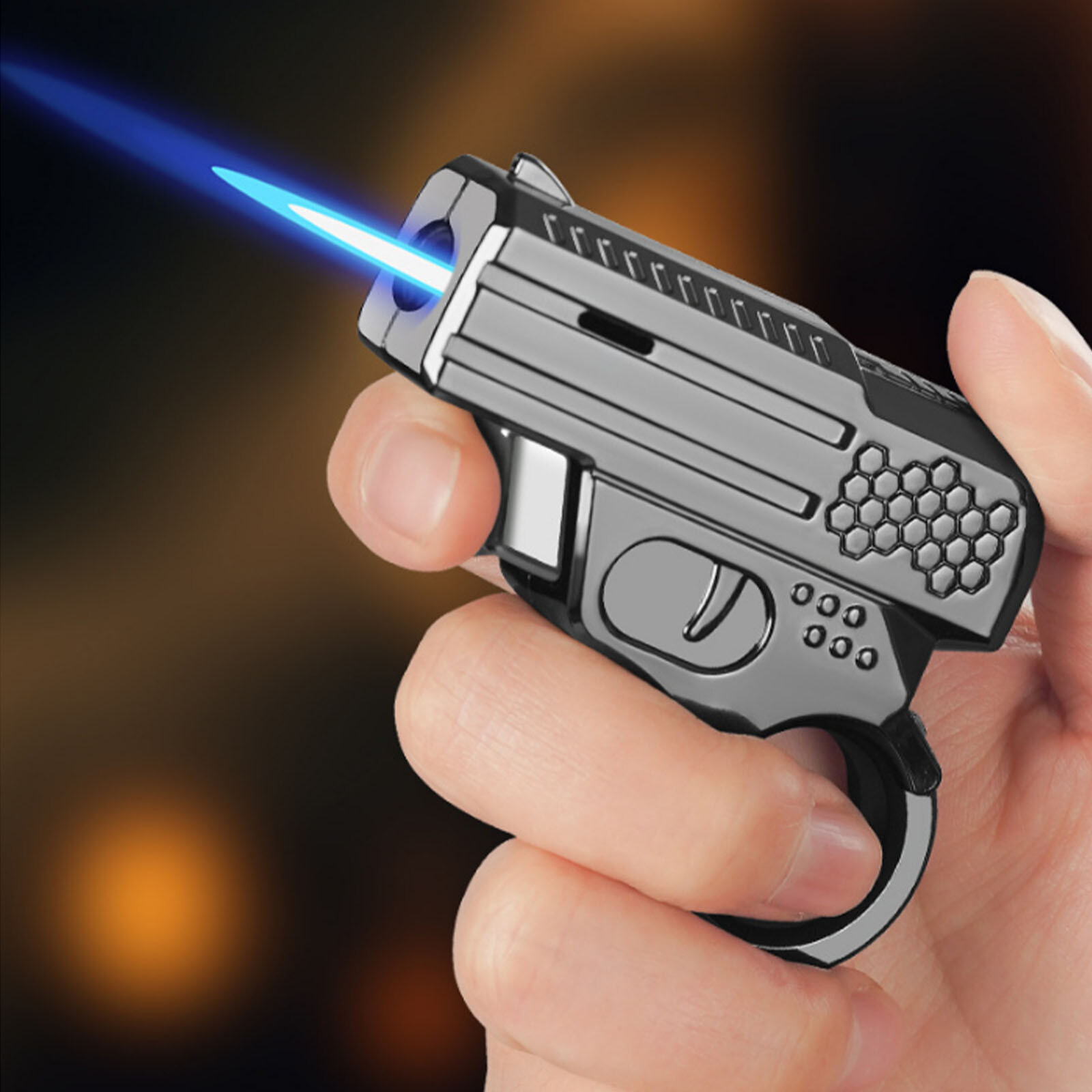 Pistol Shaped Gun Lighter Butane Torch Lighter- Windproof, Refillable