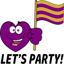 30 Custom Purple Party Heart Personalized Address Labels