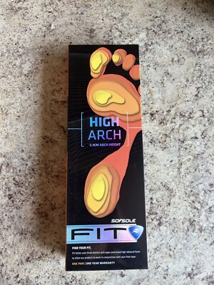 Sof Sole Fit High Arch 3.3 cm Arch Height Insoles Women's 5-6 NWT