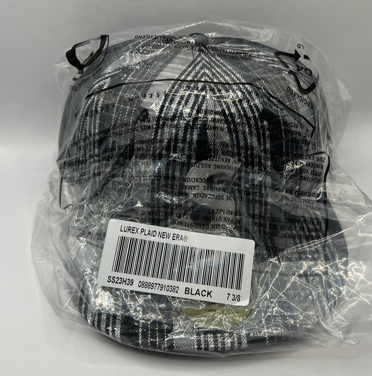 8 Supreme Metallic Plaid S Logo New Era